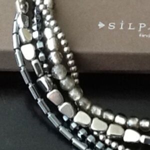 SILPADA Hailstone Multi-Strand 925 Sterling Silver and Hematite Necklace N1936
